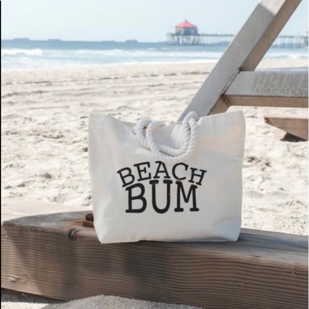 Beach bum tote bags
